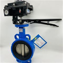 SMD71J/P手动对夹蝶阀SMD71XP-16Q带限位开关回信器