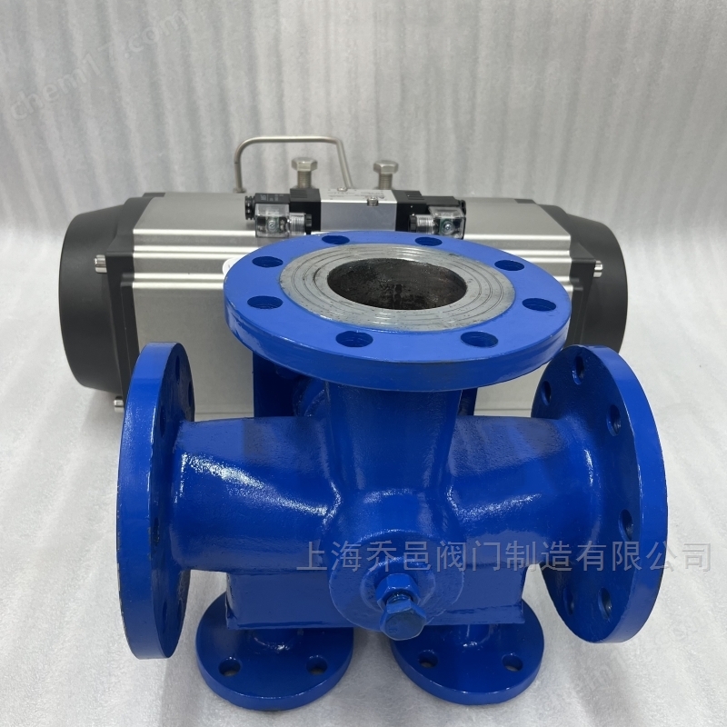 双电磁阀控制气动保温三通沥青阀